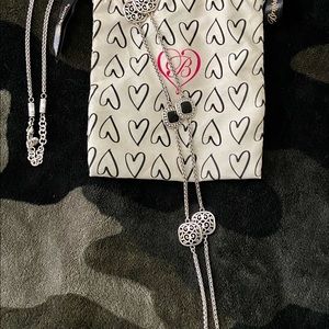 Brighton Shadow Play Silver Black Swarovski Crystal Long Necklace